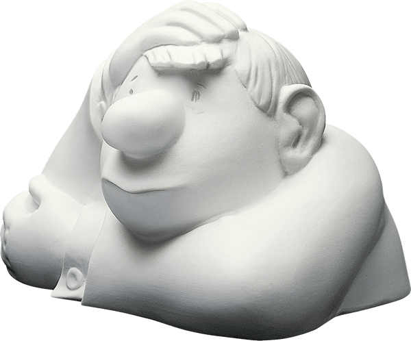 Skulptur: Der kleine Denker (Porzellan)